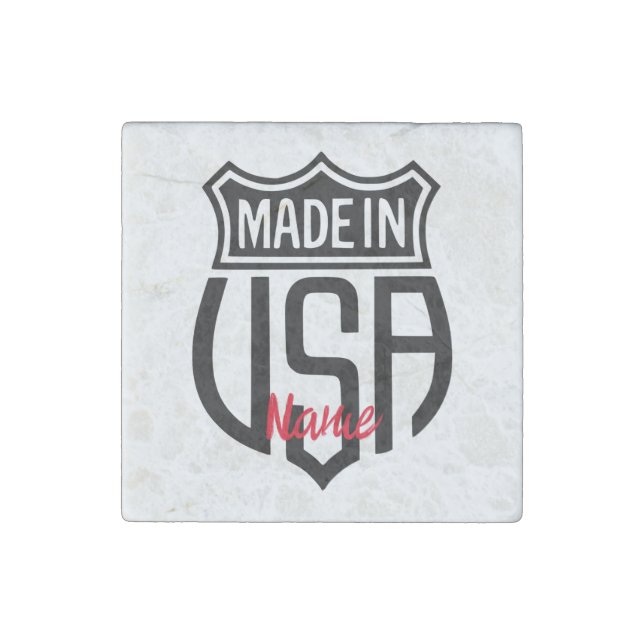 Made in USA Sign Thunder_Cove Stone Magnet (Front)