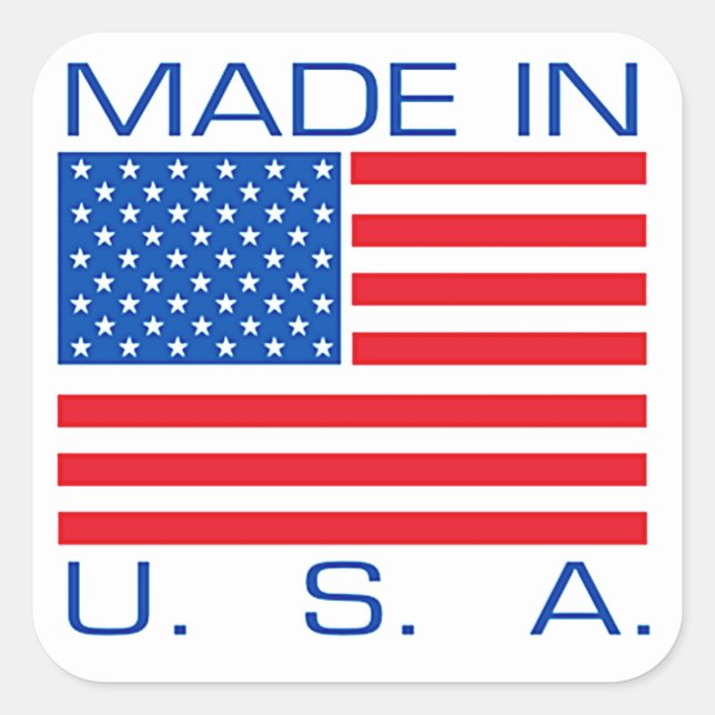Made in USA Square Sticker (Front)