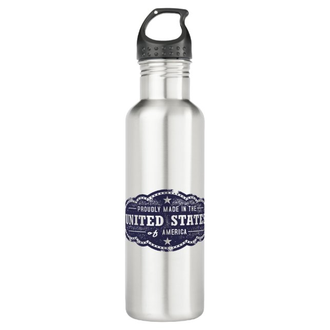 Made in USA Stainless Steel Water Bottle (Front)