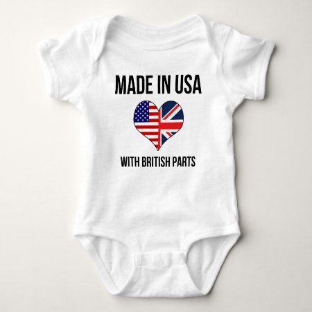 Made In Usa With British Parts Baby Bodysuit