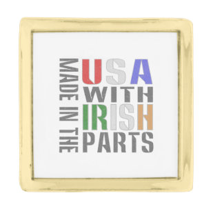 Made in USA with Irish Parts Gold Finish Lapel Pin