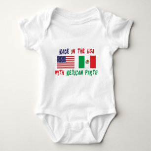 Made In USA With Mexican Parts Baby T-Shirt Baby Bodysuit