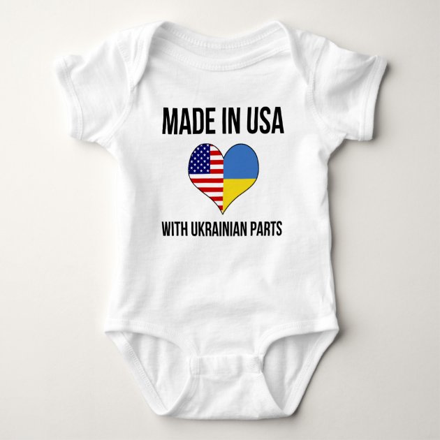 Infant Baby Rib Bodysuit Stand With Ukraine