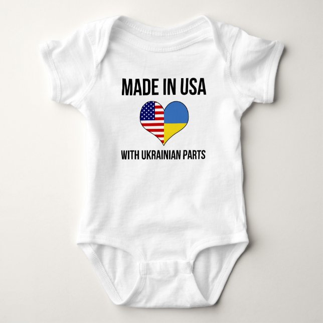 Made In USA With Ukrainian Parts Baby Bodysuit (Front)