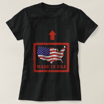 Made In Usa Women's Basic Dark T-shirt by s_and_c at Zazzle
