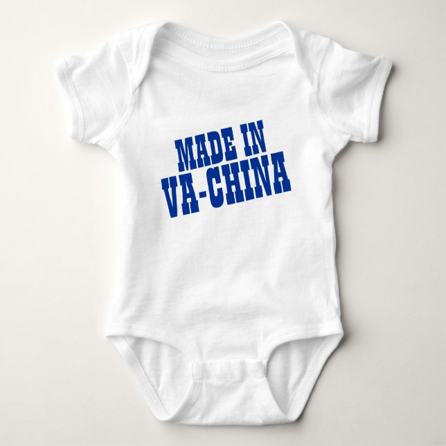 Made in VaChina Funny Baby Joke Baby Bodysuit (Front)