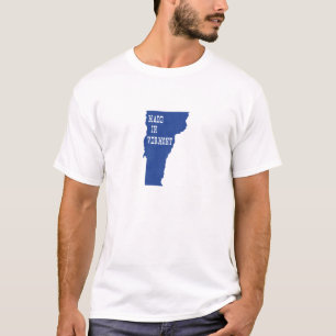 Made In Vermont Shaped Blue Vermonter Birth State T-Shirt