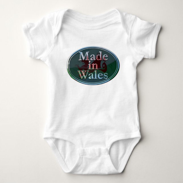 Made in Wales baby grow Baby Bodysuit (Front)