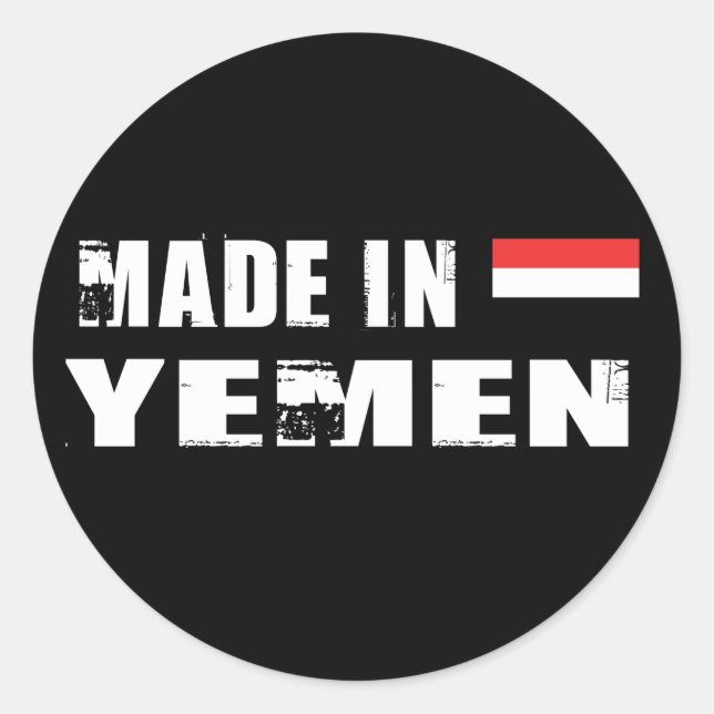 Made in Yemen Classic Round Sticker (Front)