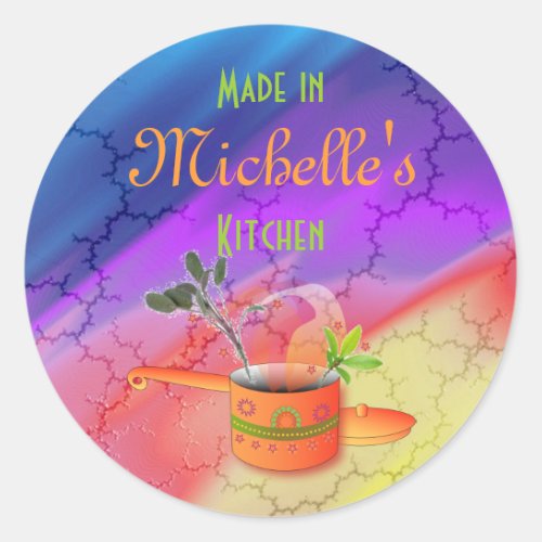 Made in Your Kitchen Multicolored Template Classic Round Sticker
