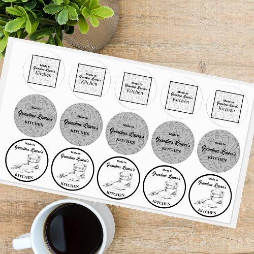 Made In Your Name Kitchen Baking Set Labels