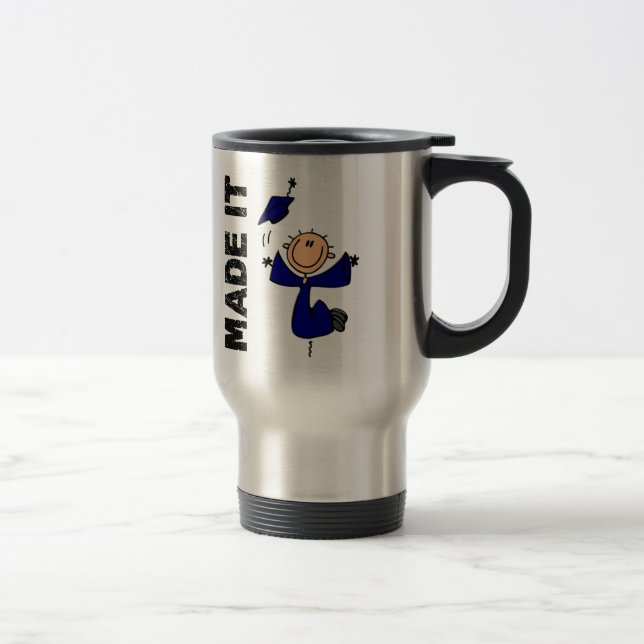 MADE IT Stick Figure Graduation Travel Mug (Right)