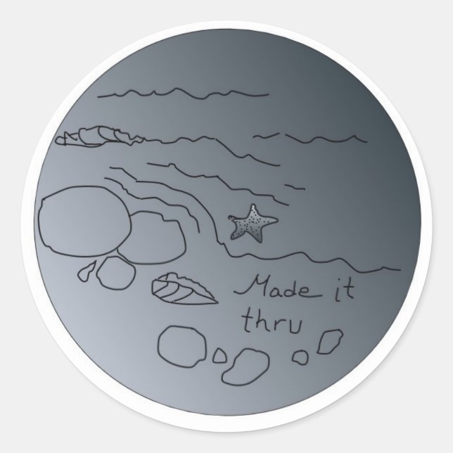 made it thru classic round sticker (Front)