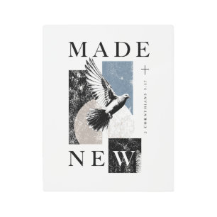 Made New 2 Corinthians 5:17 Brutalist Dove Baptism Metal Print