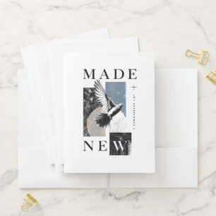 Made New 2 Corinthians 5:17 Brutalist Dove Baptism Pocket Folder