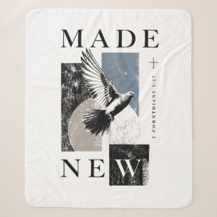 Made New 2 Corinthians 5:17 Brutalist Dove Baptism Sherpa Blanket