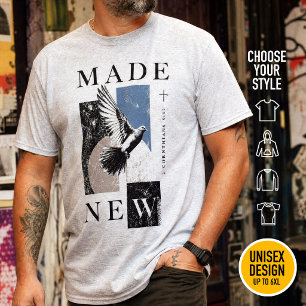 Made New 2 Corinthians 5:17 Brutalist Dove Baptism T-Shirt