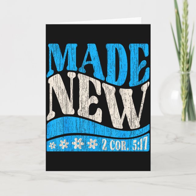 Made New Baptism Christian 2 Cor 5_17 Baptized Boy Card (Front)