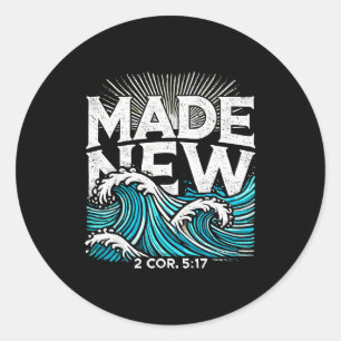 Made New Baptized Baptism Classic Round Sticker