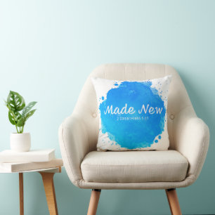 Made New Born Again Christian Faith: Water Baptism Throw Pillow