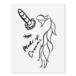 “Made of Dreams” Unicorn Temporary Tattoos
