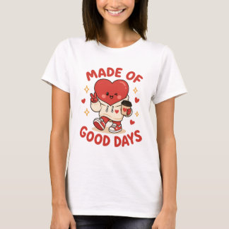Made of Good Days – Cute Kawaii Heart Coffee Desig T-Shirt