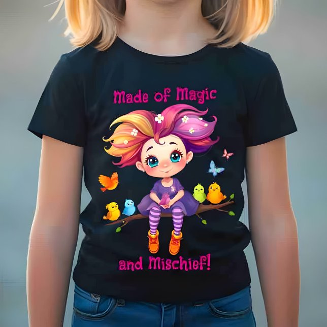 Made of Magic and Mischief Rainbow Pixie and Birds T-Shirt (Creator Uploaded)