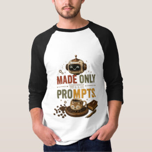 Made Only With Prompts Funny Ai Coffee Robot Retro T-Shirt