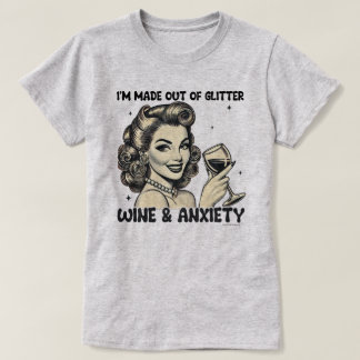 Made out of Glitter Retro Graphic T-Shirt Funny