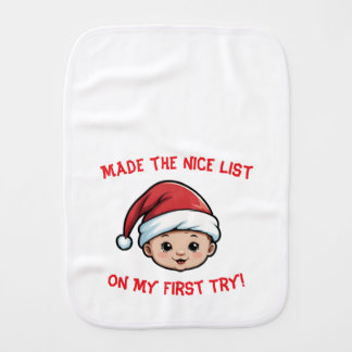 Made the Nice List on My First Try! Boy Baby Burp Cloth