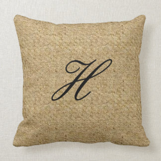 Made to Order Monogrammed Burlap Pattern Throw Pil Pillow