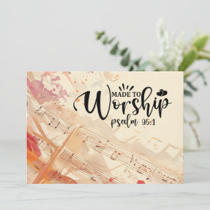 Made to Worship Christian Quote Psalm 95:1 Bible Card