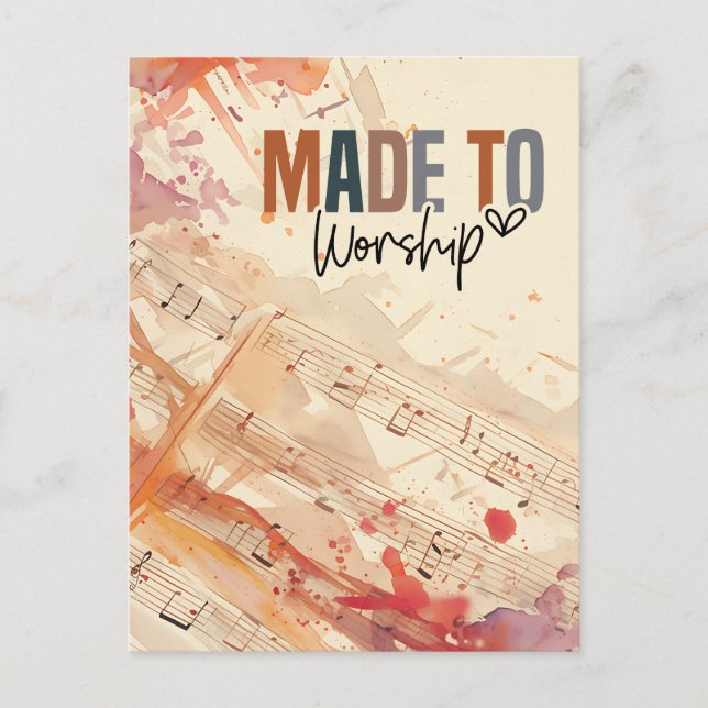 Made to Worship Christian Quote Psalm 95:1 Bible Postcard (Front)