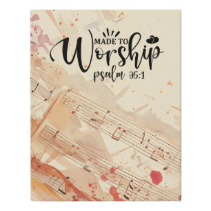 Made to Worship Inspirational Christian Quote Faux Canvas Print