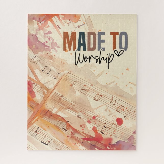 Made to Worship Inspirational Christian Quote  Jigsaw Puzzle (Vertical)
