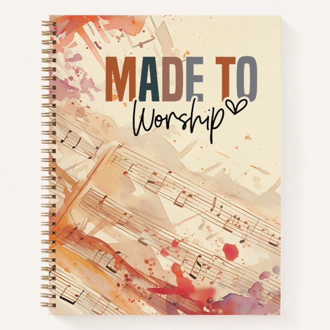 Made to Worship Inspirational Christian Quote Notebook (Front)