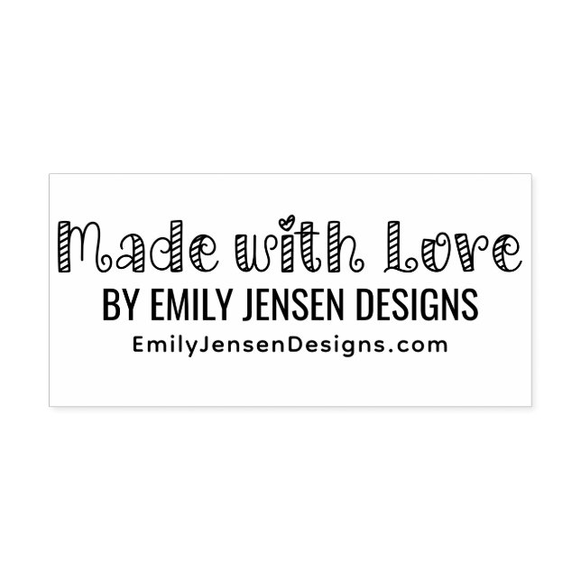 Made with Love #1 Business Name Website URL Self-inking Stamp (Design)
