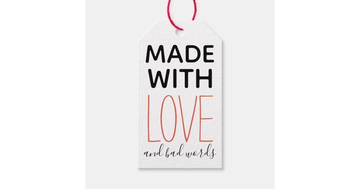 Made with Love and Bad Words Handmade Funny Gift Tags