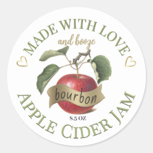 Made with Love and Bourbon Apple Cider Jam Label