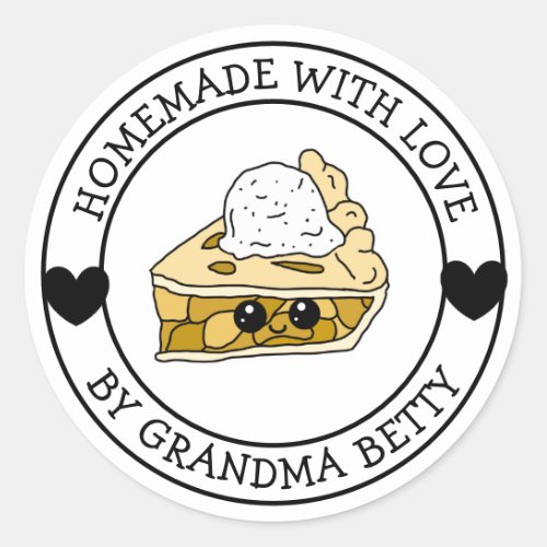 Made with Love Apple Pie Homemade  Classic Round Sticker