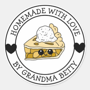 Made with Love, Apple Pie, Homemade Classic Round Sticker