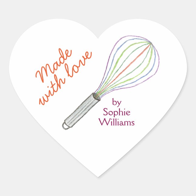 Made With Love baking stickers baking label (Front)