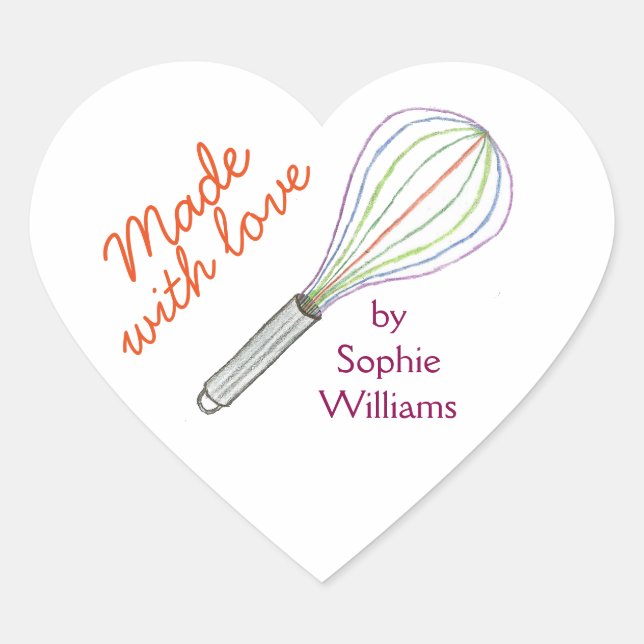 Made With Love baking stickers baking label (Front)