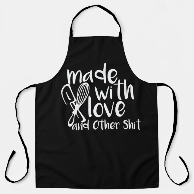 Made With Love Black Chef Baker Aprons For Men (Front)