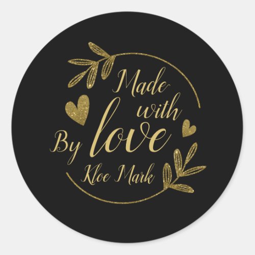 Made With Love Black Gold stickers