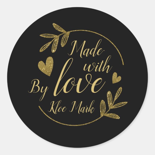 Made With Love Black Gold stickers (Front)