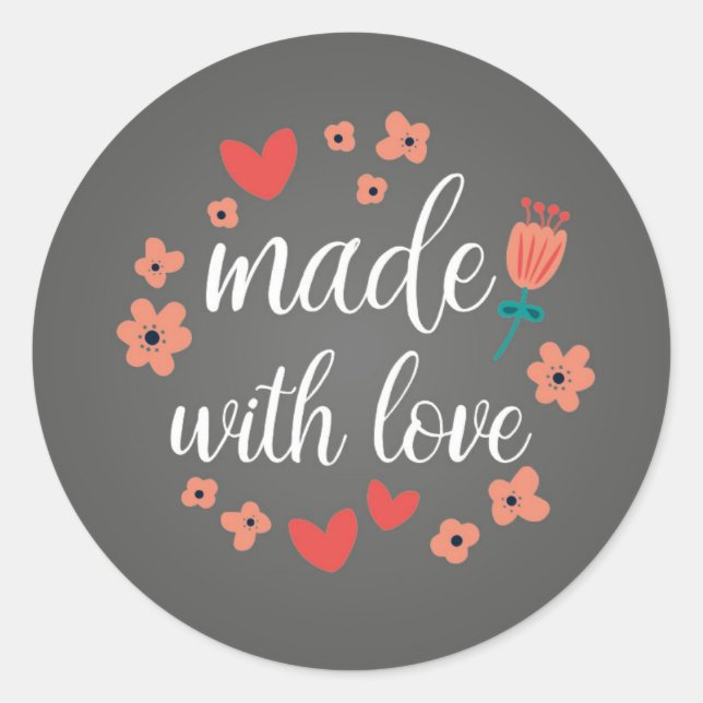MADE WITH LOVE Black stickers (Front)