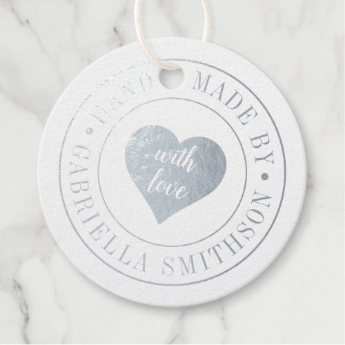Made with Love Black White Product Price Tag FOIL