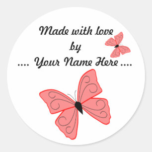 Made With Love Butterfly Sticker