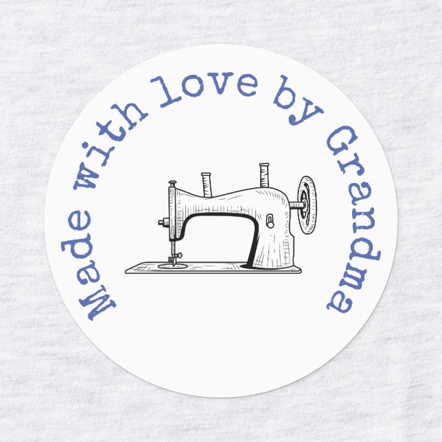 Made with Love by Grandma Customizable Iron-On Labels (Design 1)